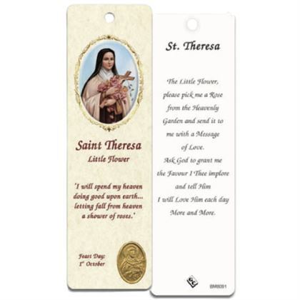 BOOK MARK LAMINATED WITH MEDAL ST THERESA
