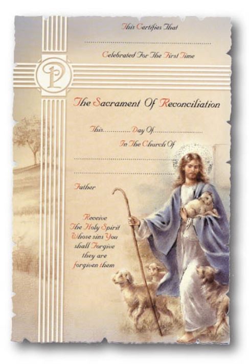 CERTIFICATE RECONCILATION JESUS AS GOOD SHEPHERD - main product image
