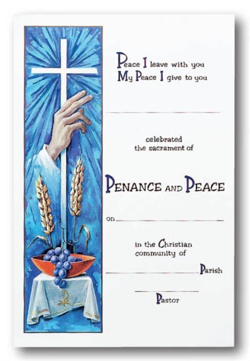 CERTIFICATE RECONCILATION - CROSS, HAND, WHEAT & GRAPES ON BLUE PANEL  - main product image