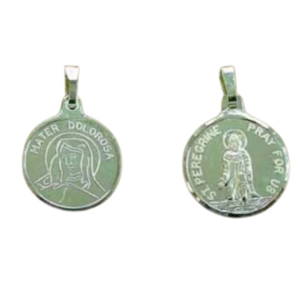 MEDAL ST PEREGRINE / MADONNA FINE SILVER 16mm BOXED - main product image