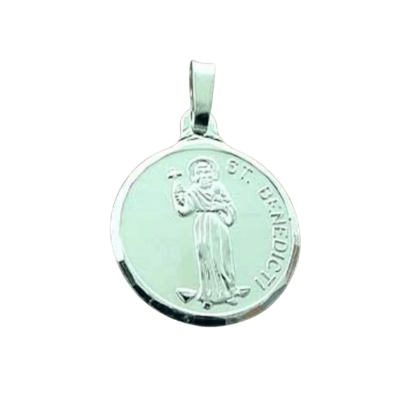 MEDAL ST BENEDICT STERLING SILVER 16mm BOXED - main product image