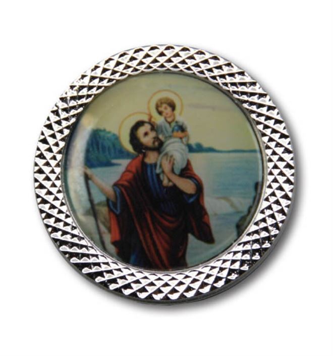 CAR PLAQUE MAGNET ROUND St Christopher (Large) - main product image