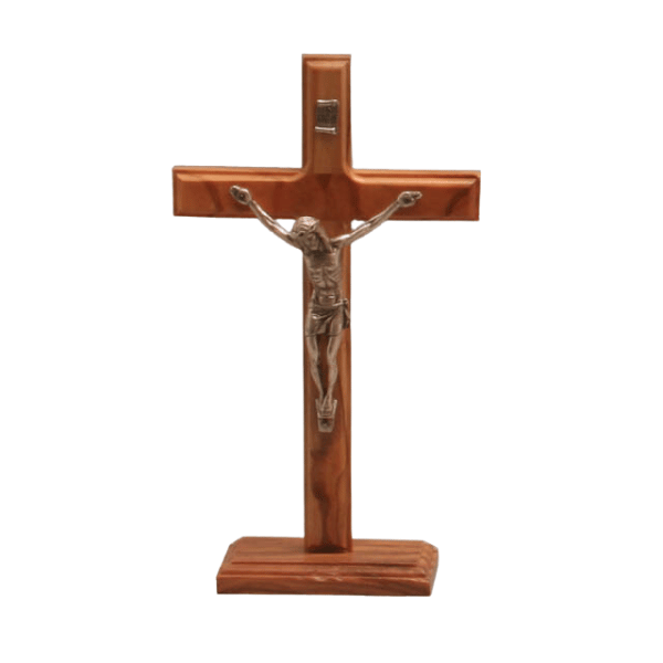 CRUCIFIX STANDING OLIVE WOOD 16cm - main product image