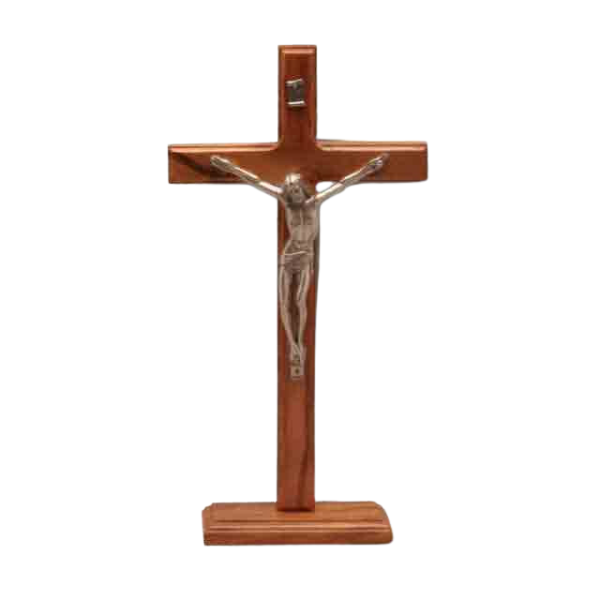 CRUCIFIX STANDING OLIVE WOOD 20cm - main product image