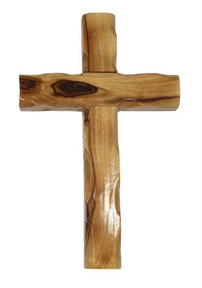 OLIVE WOOD SCALLOPED EDGE CROSS 25cm **Limited Stock** - main product image