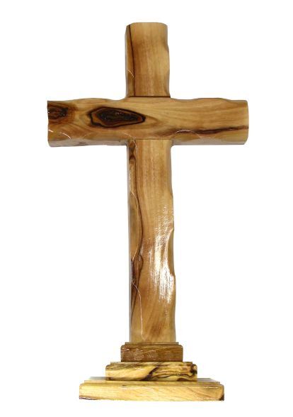 Olive Wood Plain Cross On Stand 12CM | Online Christian Supplies Shop