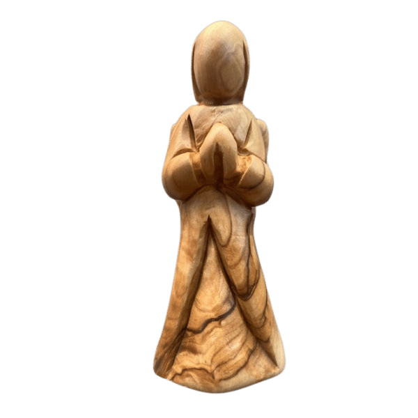 OLIVE WOOD FACELESS STANDING ANGEL 11cm