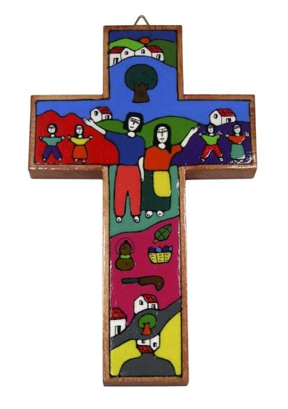EL SALVADOR MARRIAGE AND FAMILY CROSS 25CM - main product image