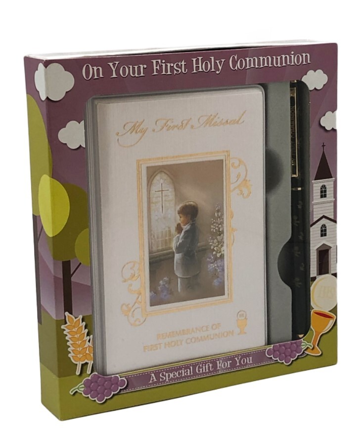 COMMUNION MISSAL AND PEN GIFT SET BOY
