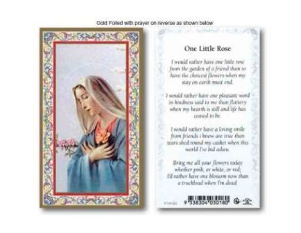 Large View HOLY CARD SERIES 734 ONE LITTLE ROSE PK100 - main product image