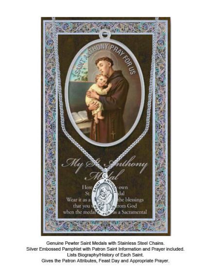 BIOGRAPHY WITH PENDANT SET ST ANTHONY