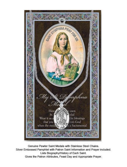BIOGRAPHY WITH PENDANT SET ST DYMPHNA