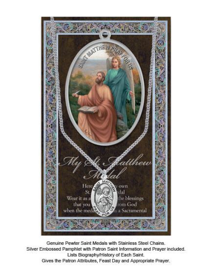 BIOGRAPHY WITH PENDANT SET ST MATTHEW