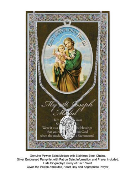 BIOGRAPHY WITH PENDANT SET ST JOSEPH
