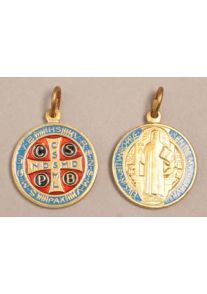 MEDAL ST BENEDICT COLOURED 20mm  **NLA** - main product image