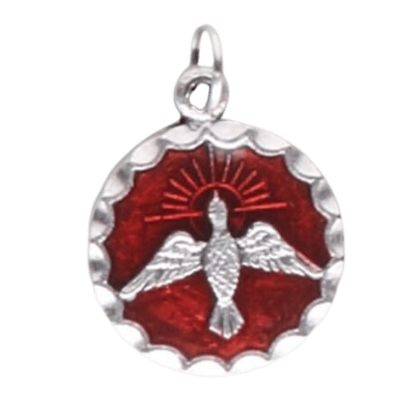 MEDAL HOLY SPIRIT RED ENAMEL - main product image