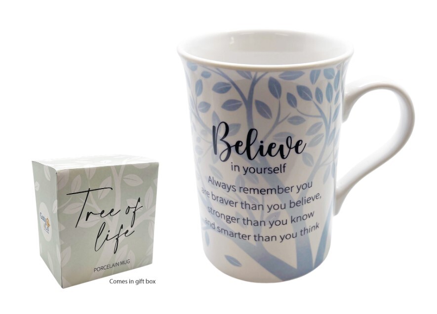 PORCELAIN MUG - TREE OF LIFE SERIES - BELIEVE