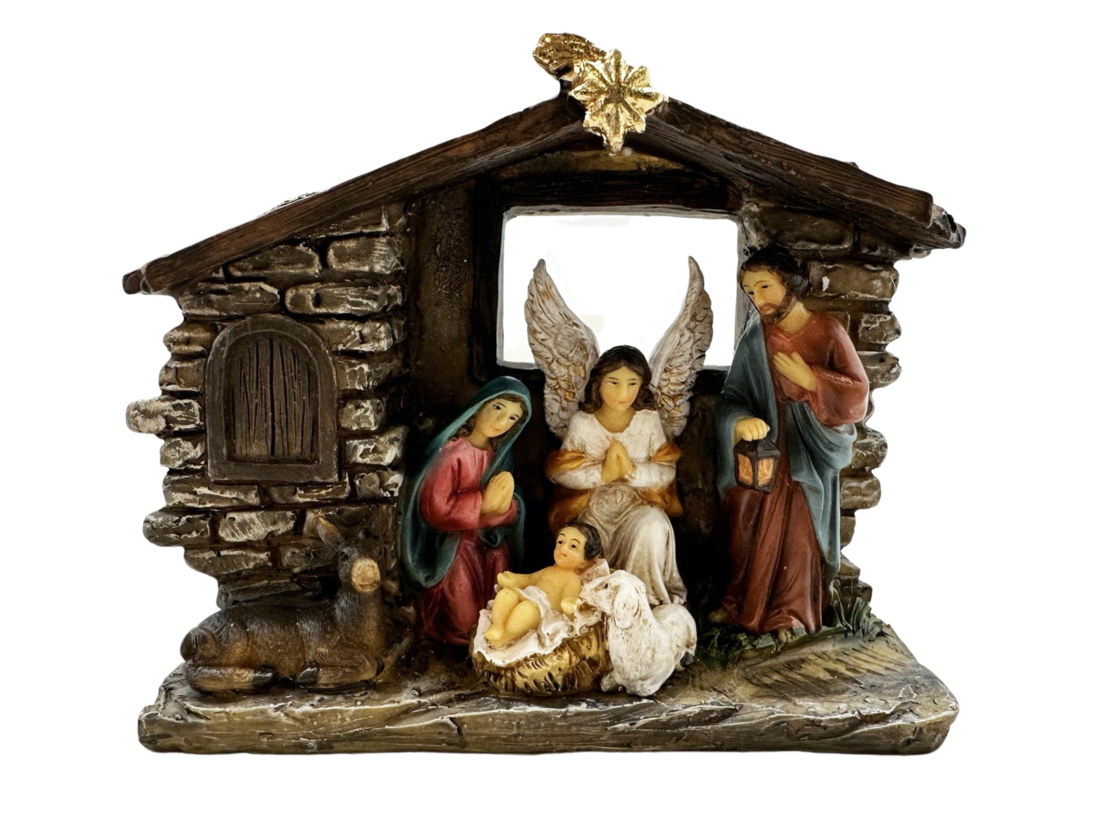 Large View NATIVITY SET ALL-IN-ONE RESIN WITH STAR  - main product image