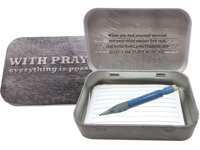PRAYER BOX METAL TIN WITH PRAYER