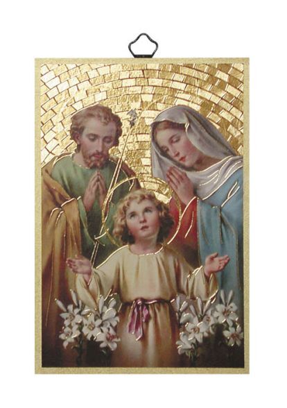 GOLD FOIL PLAQUE HOLY FAMILY