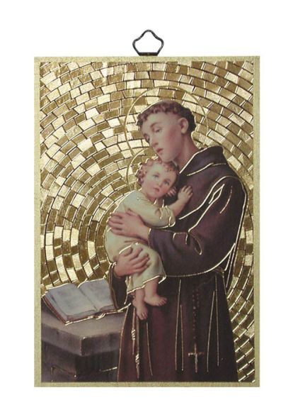 GOLD FOIL PLAQUE ST ANTHONY