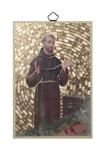 GOLD FOIL PLAQUE ST FRANCIS