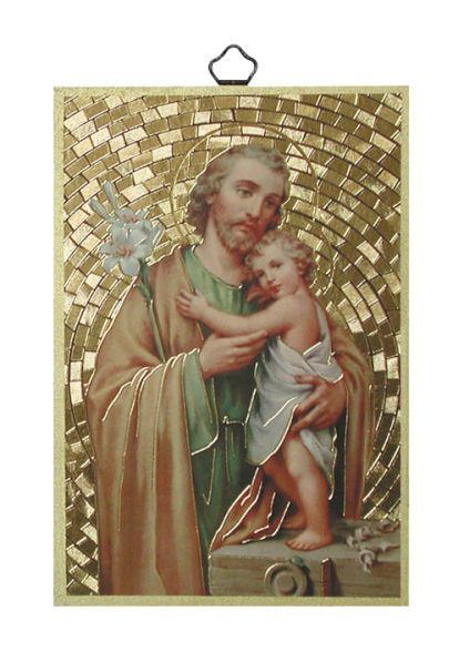 GOLD FOIL PLAQUE ST JOSEPH