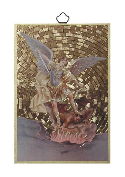 GOLD FOIL PLAQUE ST MICHAEL