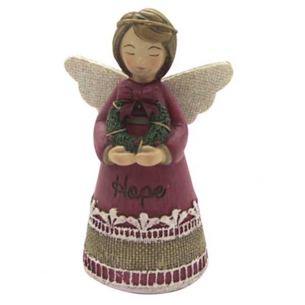 LITTLE BLESSING ANGEL HOPE RED WITH WREATH - main product image