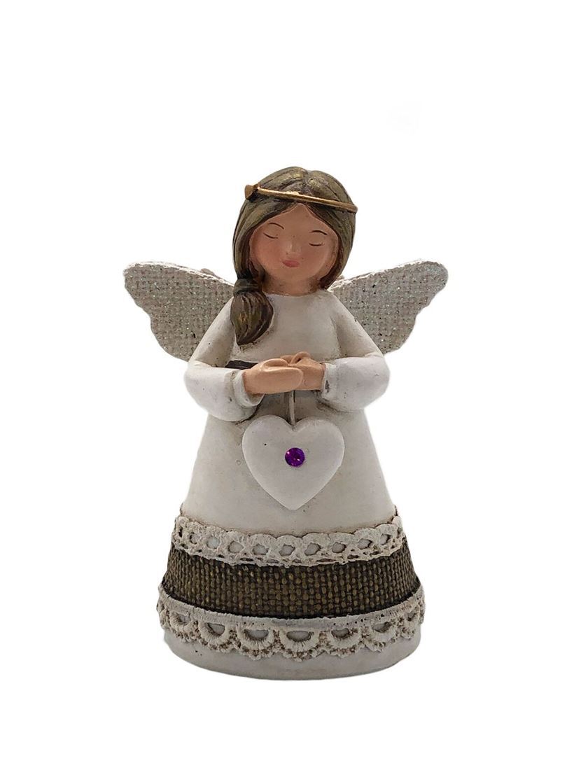 LITTLE BLESSING ANGEL BIRTH STONE - AMETHYST