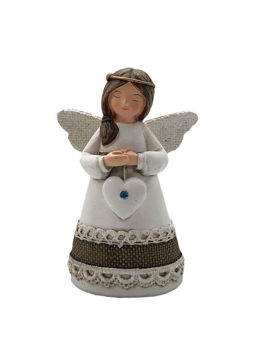 LITTLE BLESSING ANGEL BIRTH STONE - AQUAMARINE