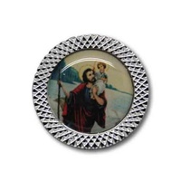 CAR PLAQUE MAGNET ROUND St Christopher (Small)