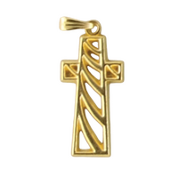CROSS PENDANT GOLD 30MM