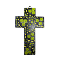 INDIGENOUS CROSS HAND PAINTED 15CM L