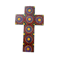 INDIGENOUS CROSS HAND PAINTED 30CM XXX