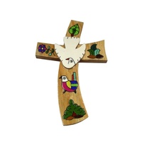 EL SALVADOR FLOWER AND DOVE CROSS 10CM