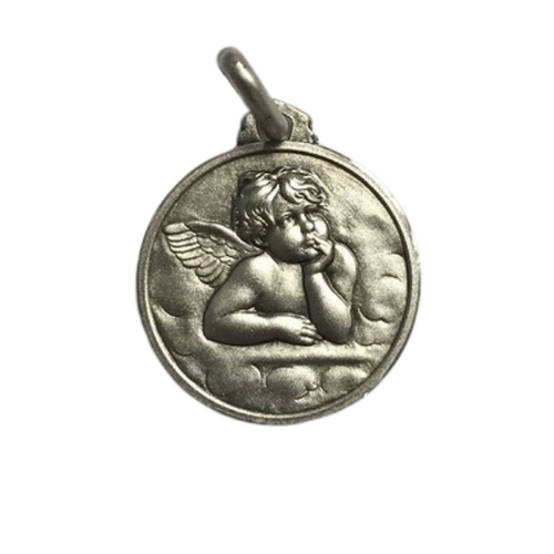 MEDAL GUARDIAN ANGEL STERLING SILVER 14MM
