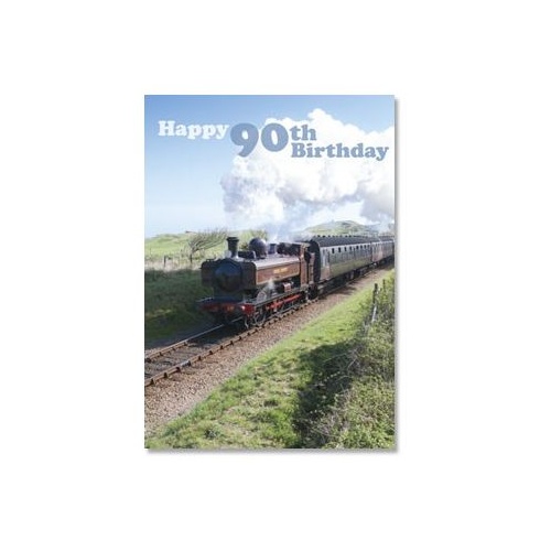 BIRTHDAY CARD 90TH STEAM TRAIN