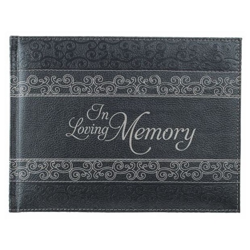 GUEST BOOK IN LOVING MEMORY LUX LEATHER BLACK