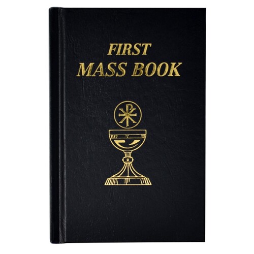 FIRST MASS BOOK BLACK LEATHER COVER