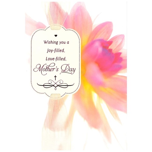 CARD MOTHERS DAY RIBBON AND FLOWER