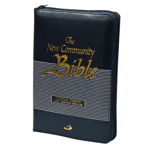 THE NEW COMMUNITY BIBLE CATHOLIC GIFT EDITION DELUXE BLUE WITH ZIPPER