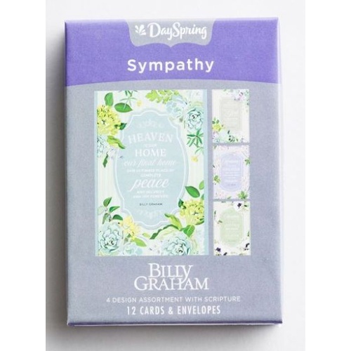 BOXED CARD SYMPATHY BILLY GRAHAM FLORAL