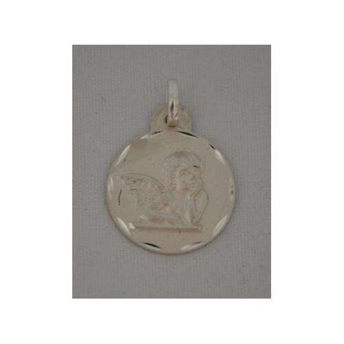 MEDAL GUARDIAN ANGEL STERLING SILVER 18MM BOXED