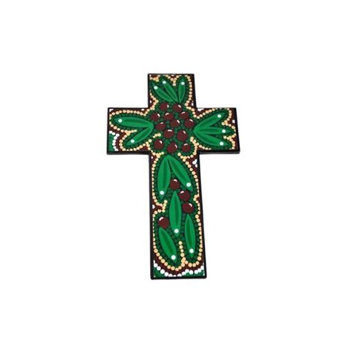 TO BEAR GOOD FRUIT INDIGENOUS PRINT CROSS 15CM