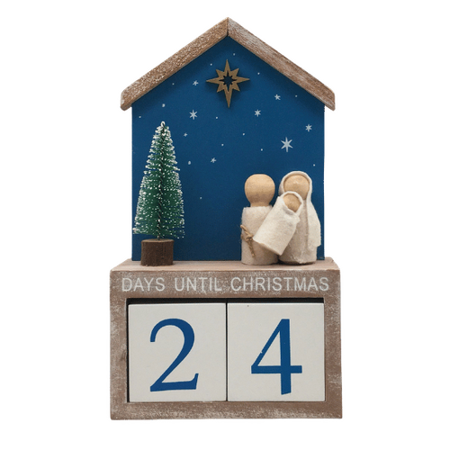 WOODEN ADVENT CALENDAR - HOLY FAMILY