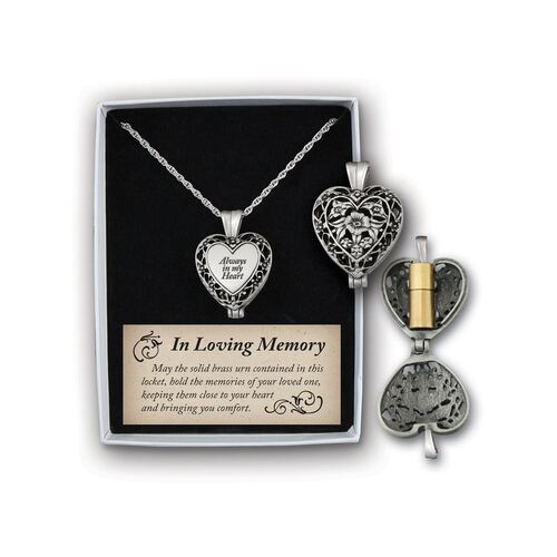 MEMORIAL HEART LOCKET & CHAIN