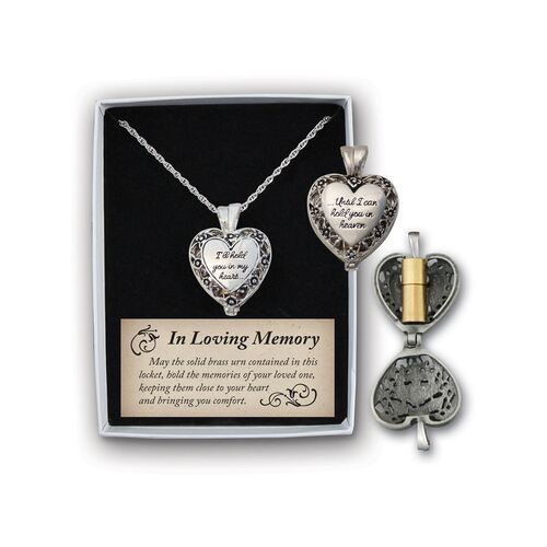 MEMORIAL HEART LOCKET & CHAIN - 2 SIDED