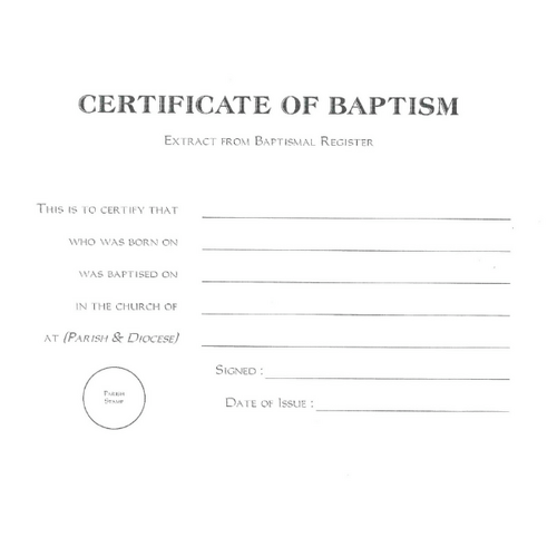 BAPTISM CERTIFICATE SET OF 50  **Limited Stock**