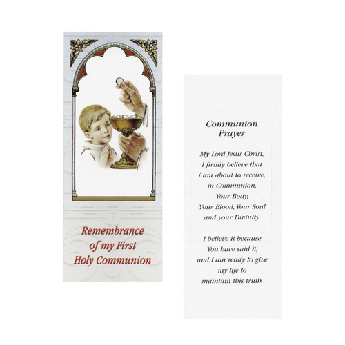 GOLD FOIL BOOKMARKS PK 25 COMMUNION BOY 